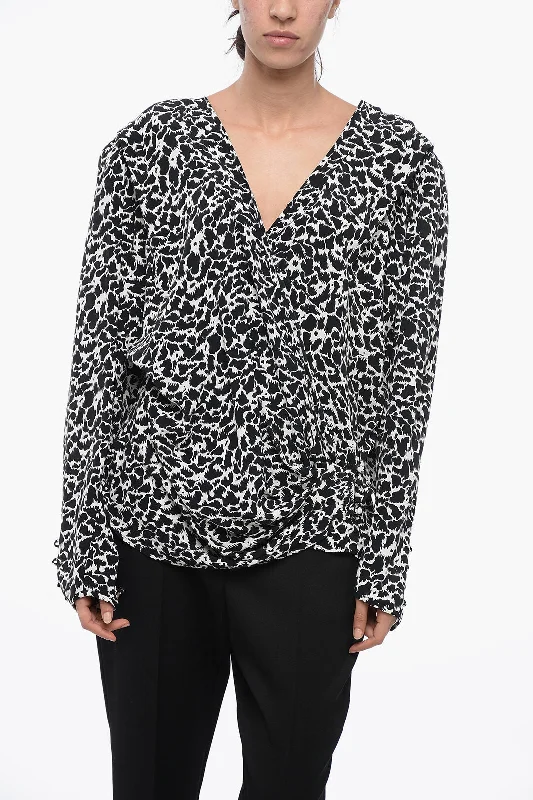 Isabel Marant Etoile Draped Wrap Shirt With Padded Shoulders Playful Elegance