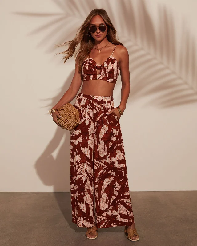 Madrid Wide Leg Printed Pants Chic Style