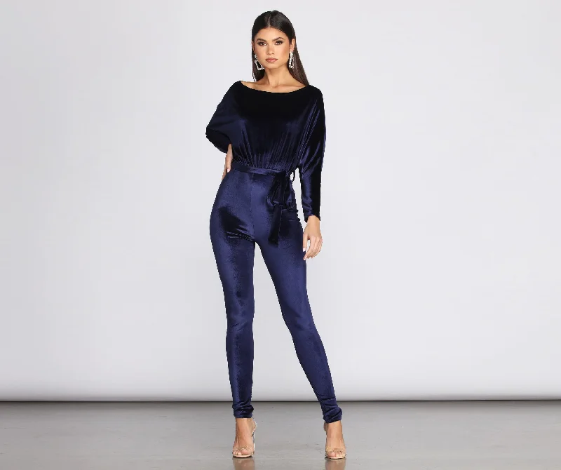 A Formal Affair Velvet Jumpsuit Unbeatable Prices