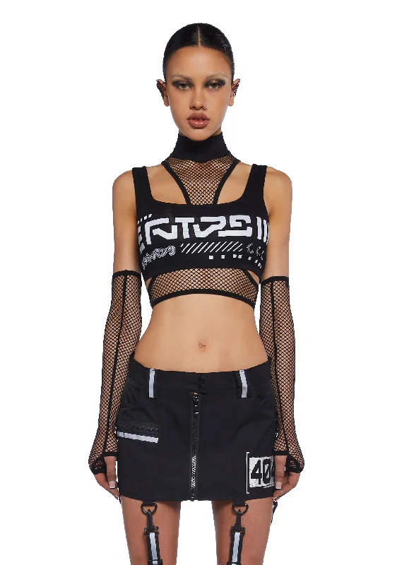 Rave Visions Fishnet Top And Gloves Set Best Seller