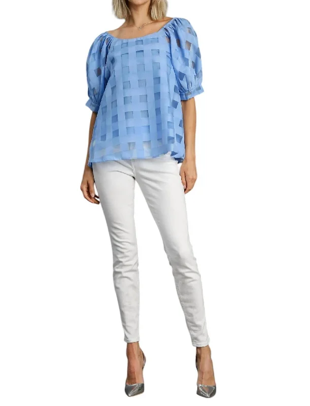 Organza Boxy Cut Top In Periwinkle Modern Women's Fashion