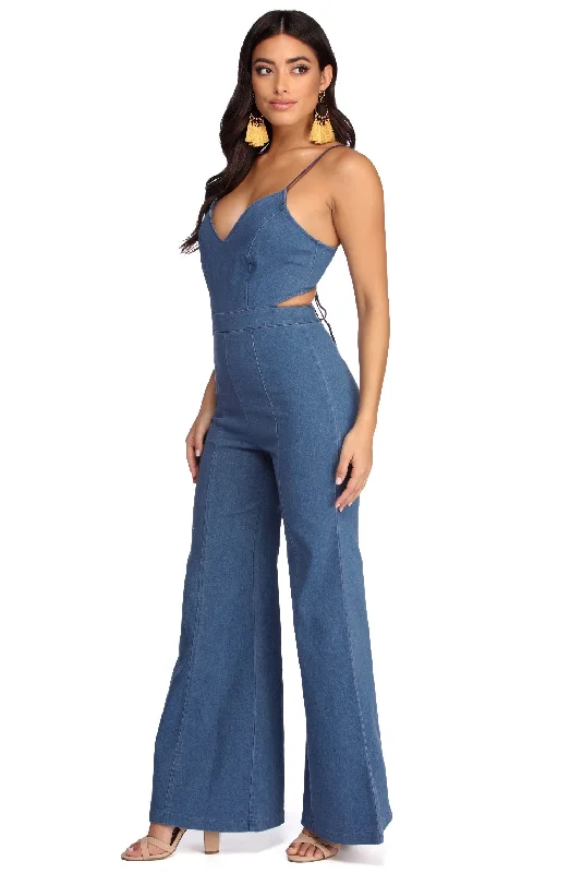 Boho Babe Jean Jumpsuit Y2K Nostalgic Fashion Look