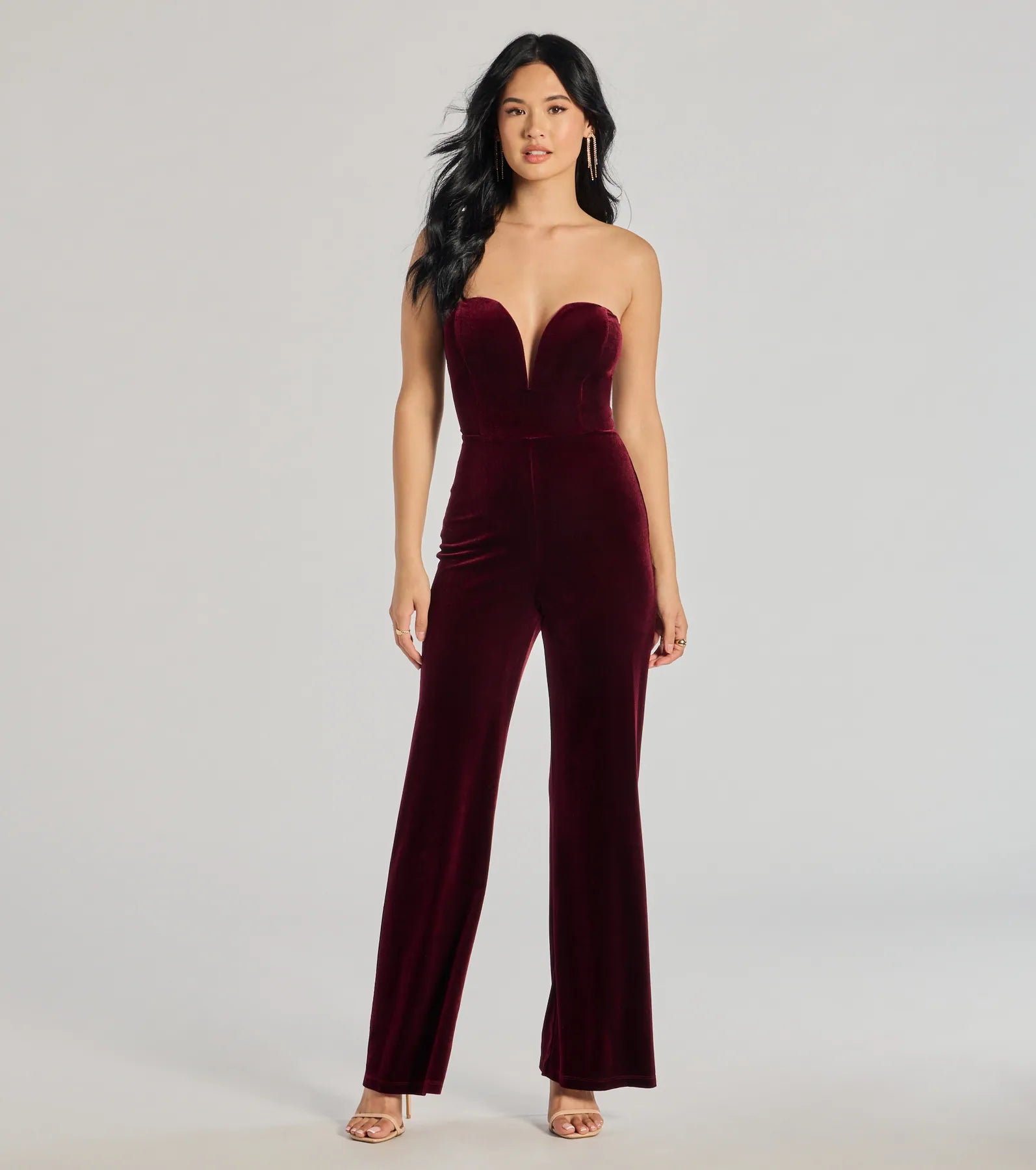 The Glam Factor Sleeveless Velvet Jumpsuit Spring Wardrobe