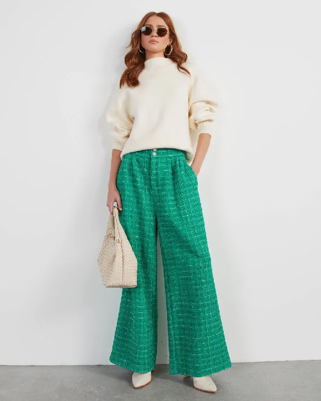 Mumford Tweed Wide Leg Trouser Pants Latest Trends