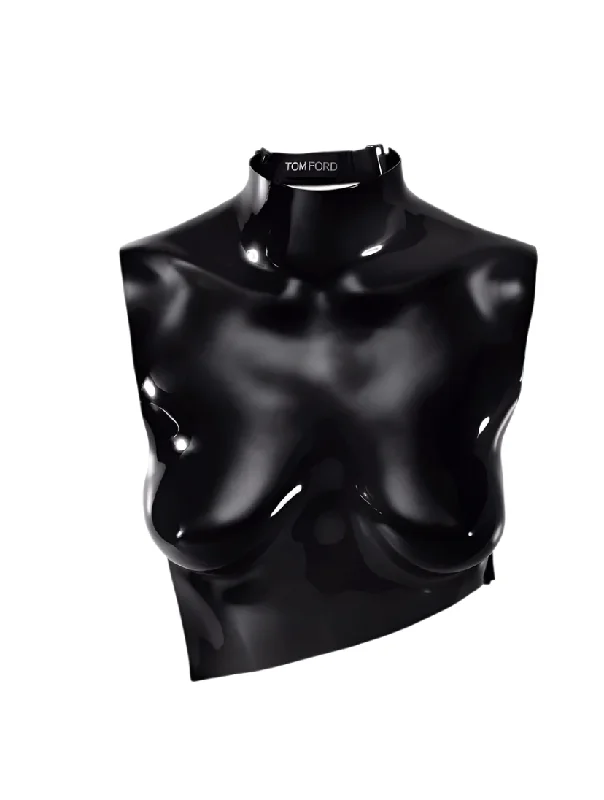 Tom Ford Womens Chrome Acrylic Anatomical Breastplate In Black Stylish Looks