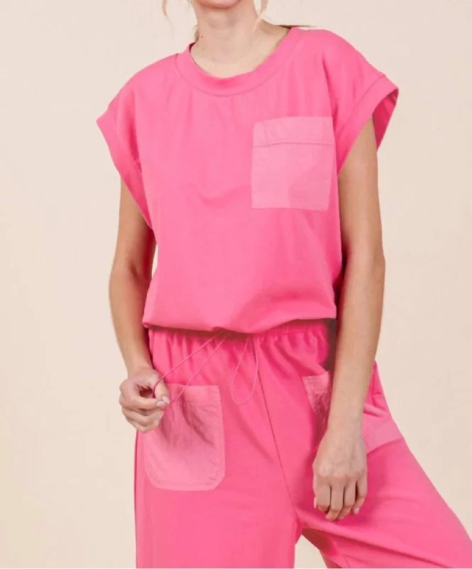 I Am Ready Top In Pink Refined Look