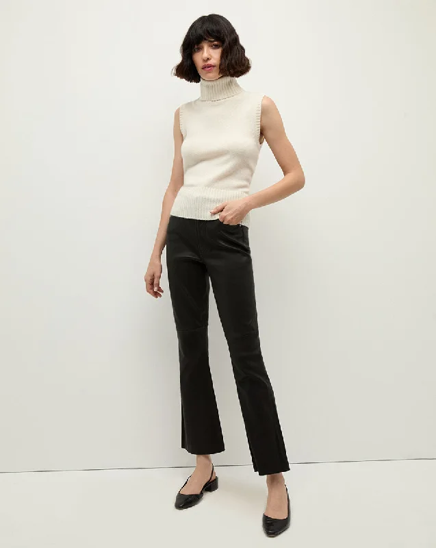 Carson Kick-Flare Leather Pant Seasonal Clearance