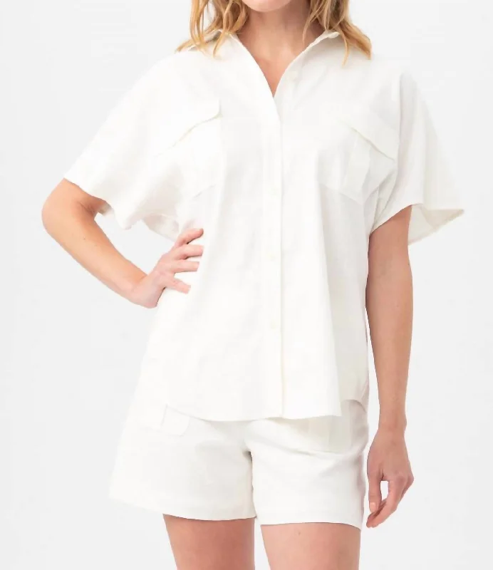 Vara Top In Whitewash Winter Warm - Up Sale