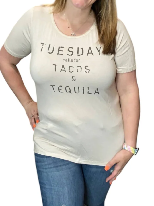 Tacos & Tequila Top In Off White Great Prices On Feminine Styles