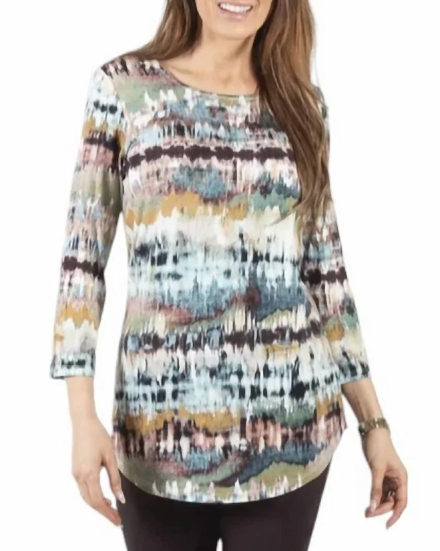 Colored Printed Top In Soft Multi Sleek Design