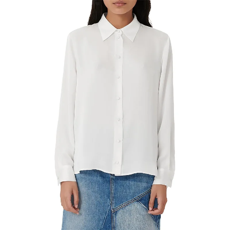 Womens Silk Office Button-Down Top Trendsetting Threads