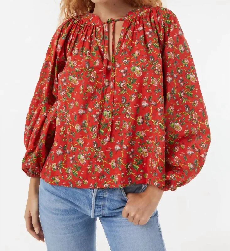 Rafael Top In Red Morlaix Vibrant Styles