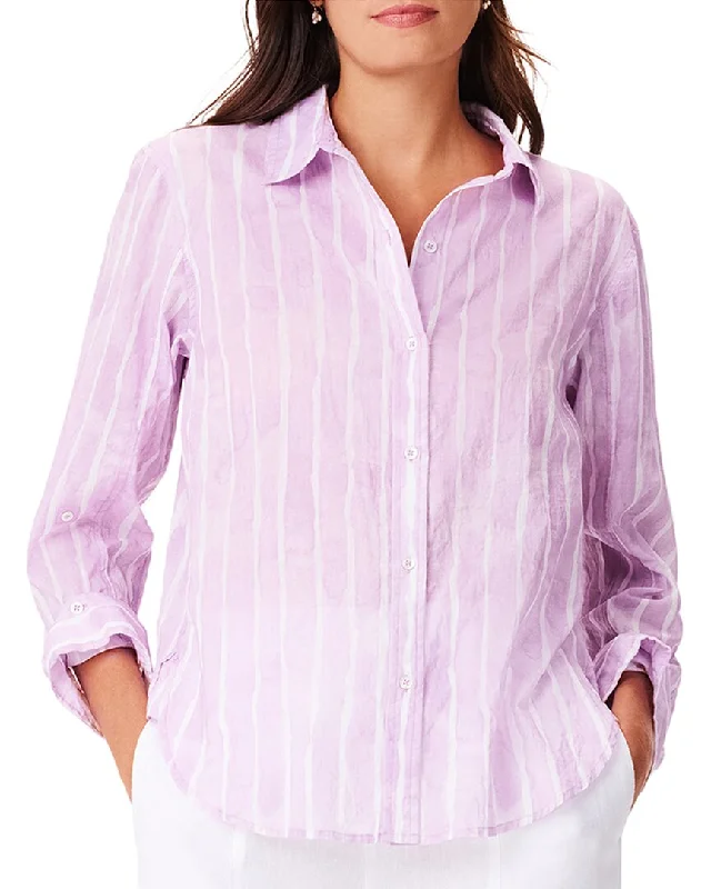 NIC+ZOE Petite Watercolor Stripe Girlfriend Shirt High End Women's Wear