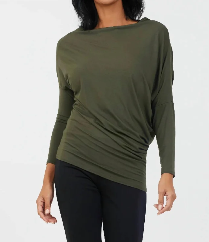 Delaney Asymetric Top In Green Contemporary Chic