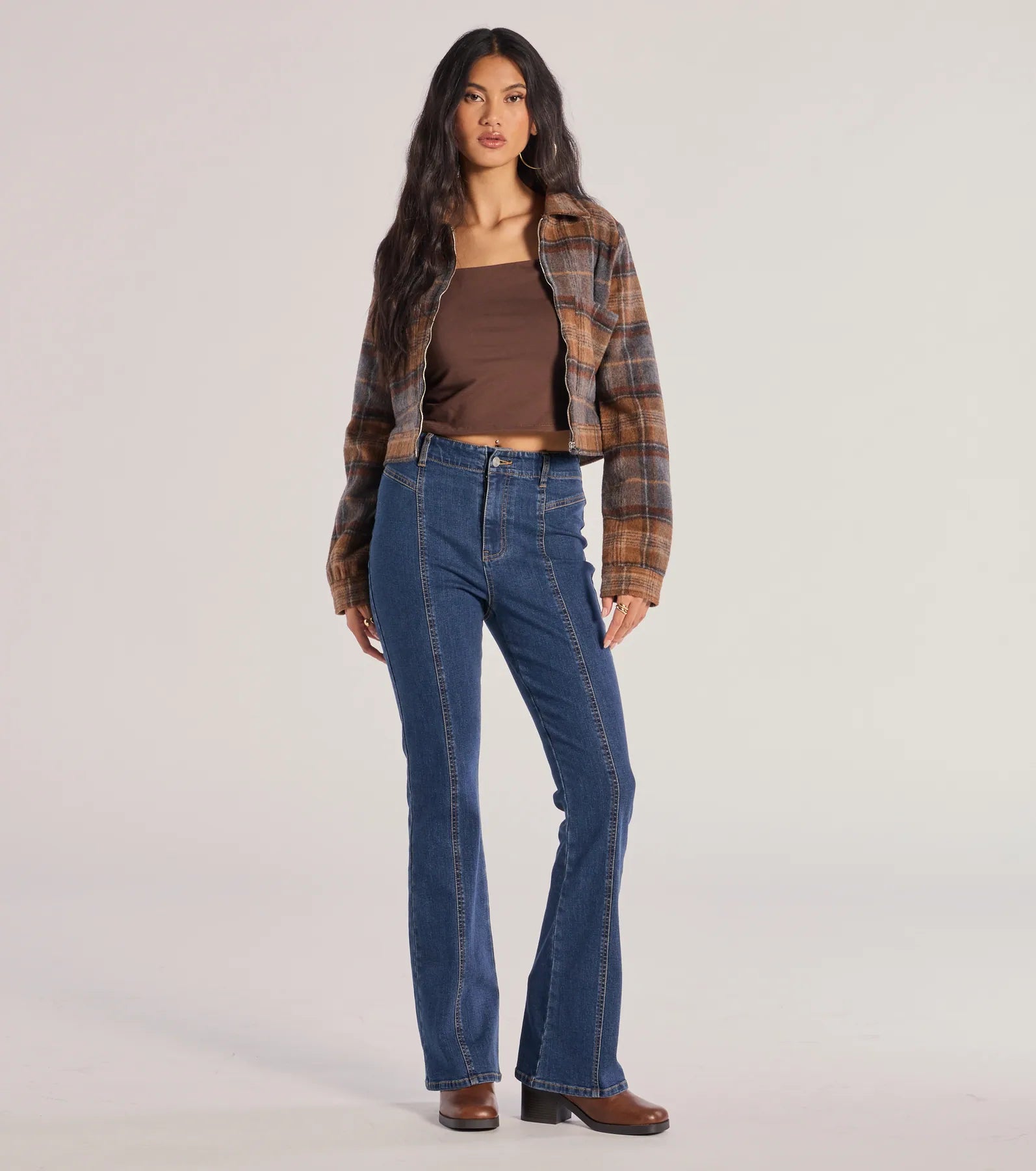 Seamlessly Chic High-Rise Bootcut Denim Jeans Wardrobe Essentials