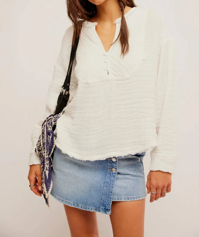 Easy Sunday Top In Optic White Anniversary Sale