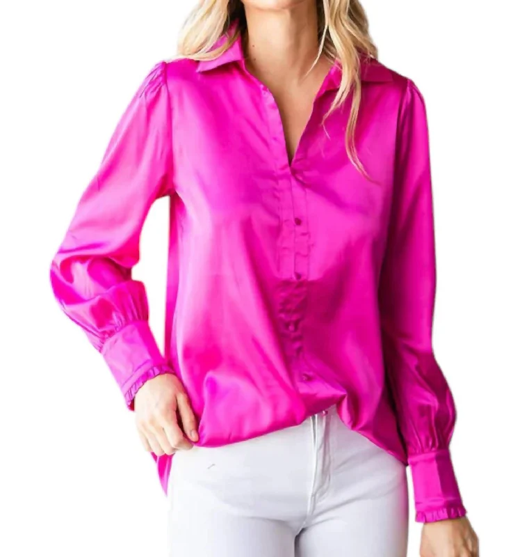 Look What You Have Top In Hot Pink Vibrant Femme Fashion