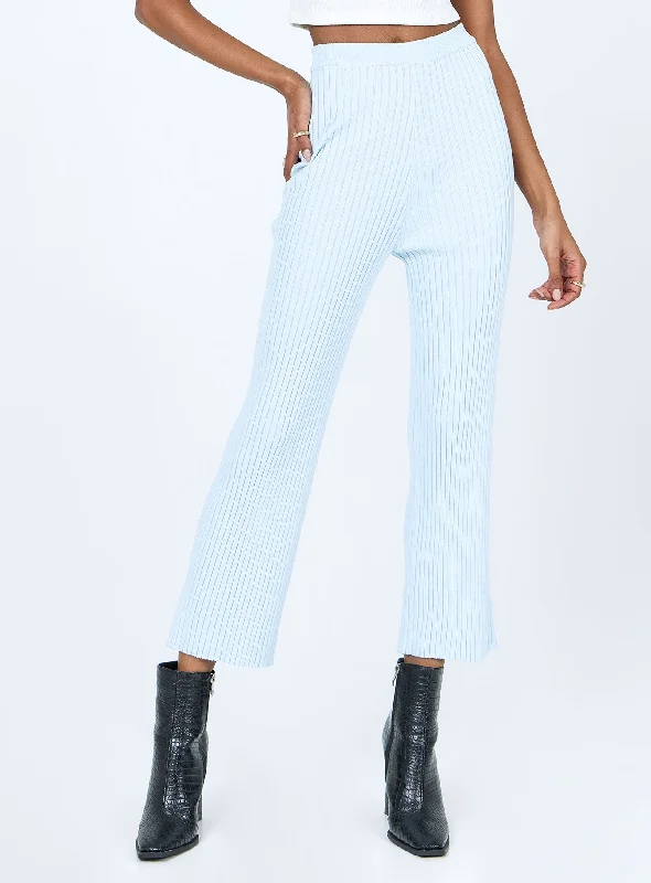 Ginny Ribbed Knit Pants Blue Top Deals