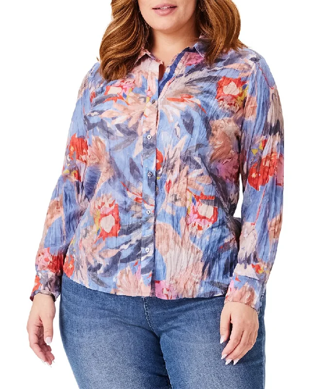 NIC+ZOE Plus Dreamscape Crinkle Shirt Urban Femme Streetwear