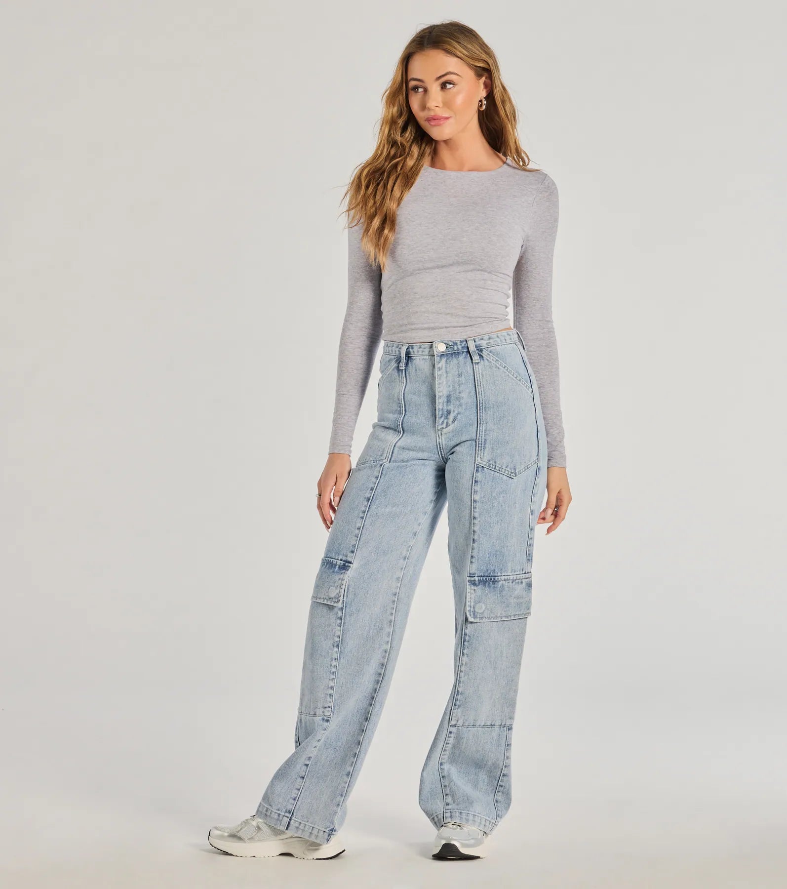 Streetwear Vibe High Rise Cargo Denim Jeans Wardrobe Refresh