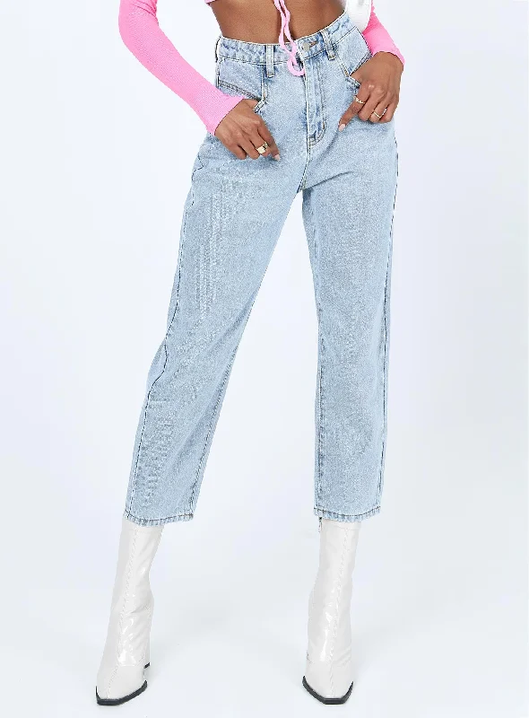 Kibrya Mom Denim Jeans Pastel Styles