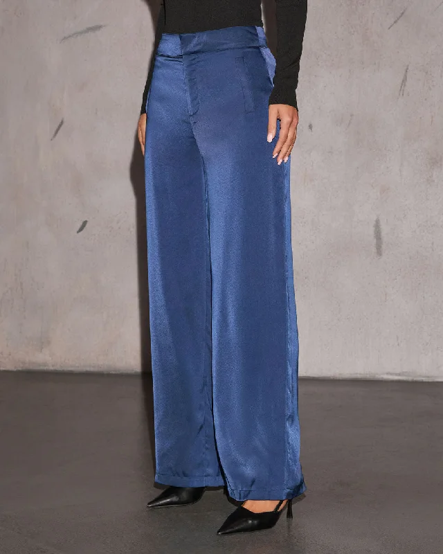 Cut Corners Satin High Rise Pants Mid Season Sale