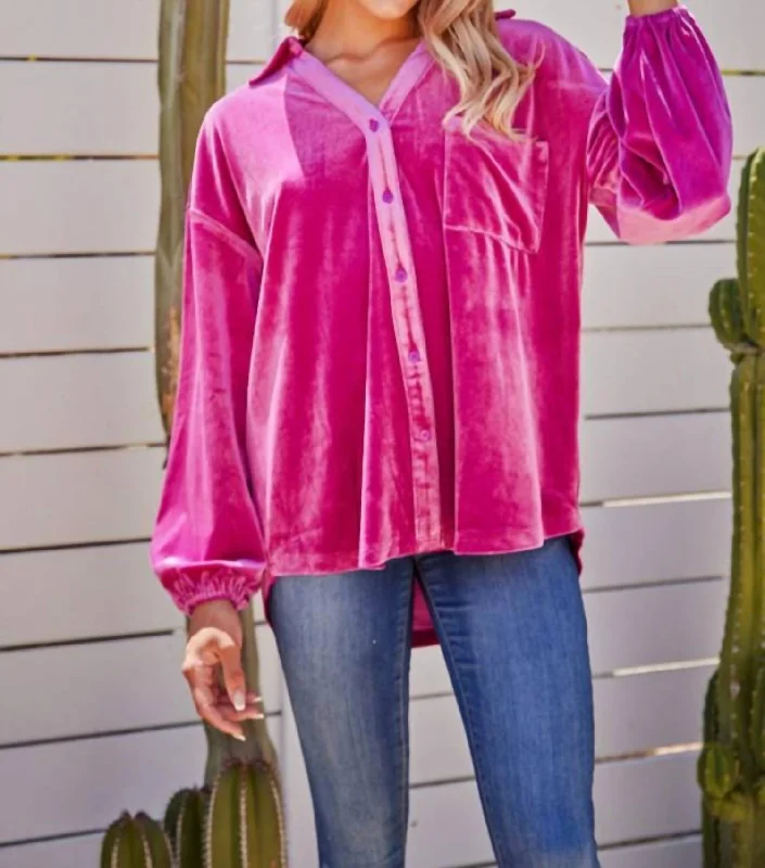 Velvet Shirt In Pink Your Timeless Wardrobe Awaits