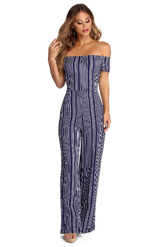 Summer In Stripes Jumpsuit Big Savings On Minimalist Office Styles