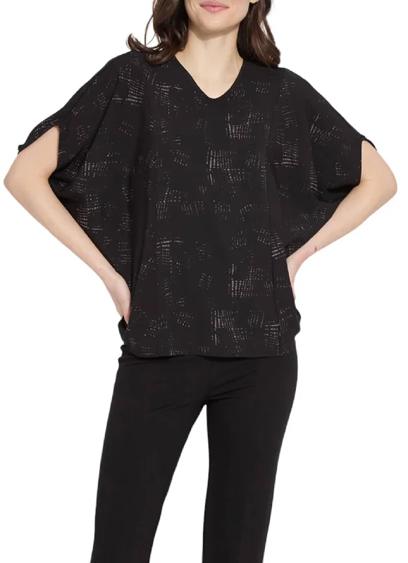 Genesis V Neck Dolman Sleeve Top In Cosmic Ash Charming Silhouette