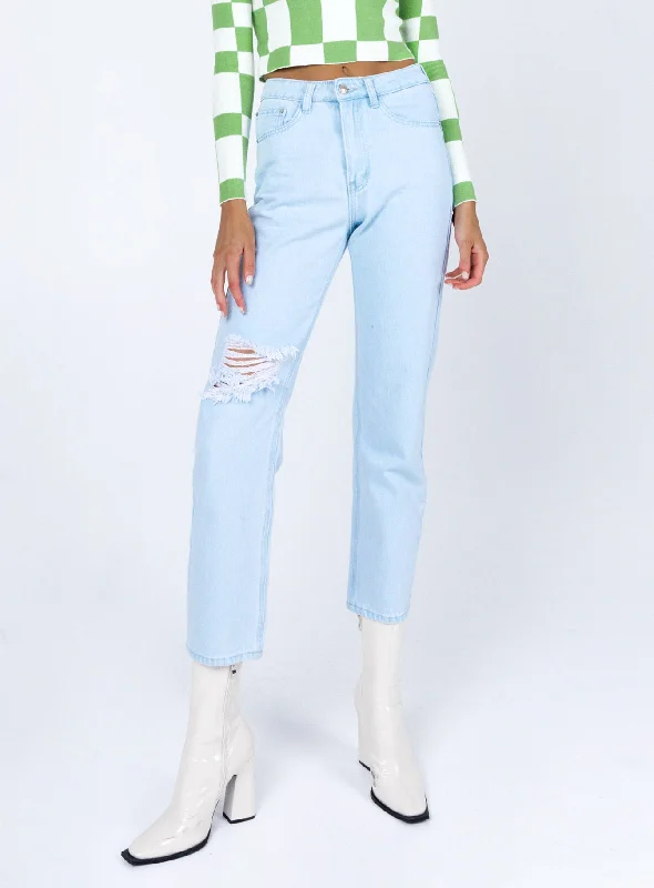 Palermo Straight Leg Light Wash Denim Jeans Effortless Everyday Wear