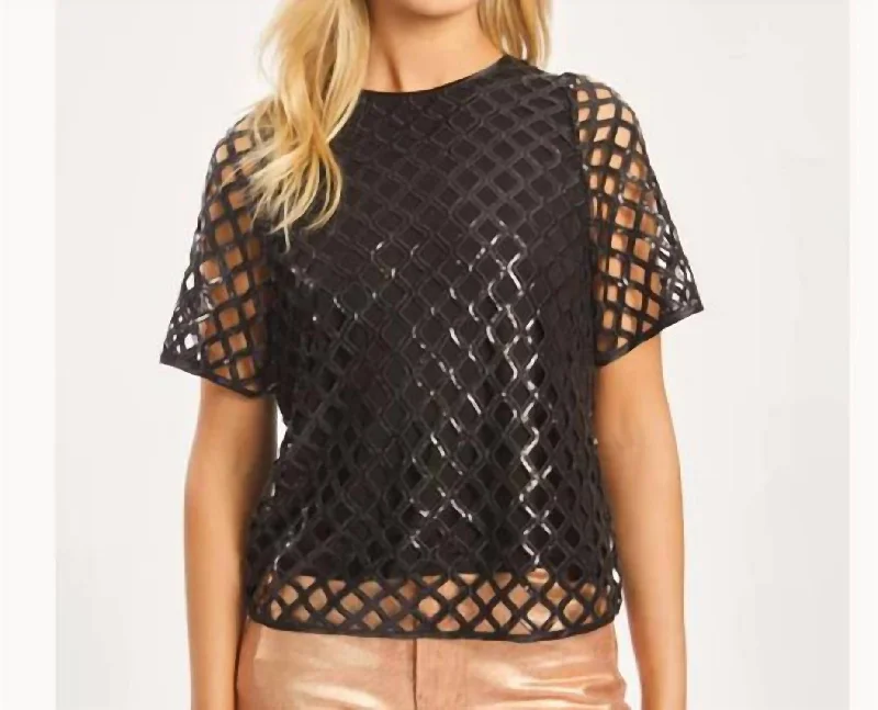 Carmen Top In Black Feminine Elegance