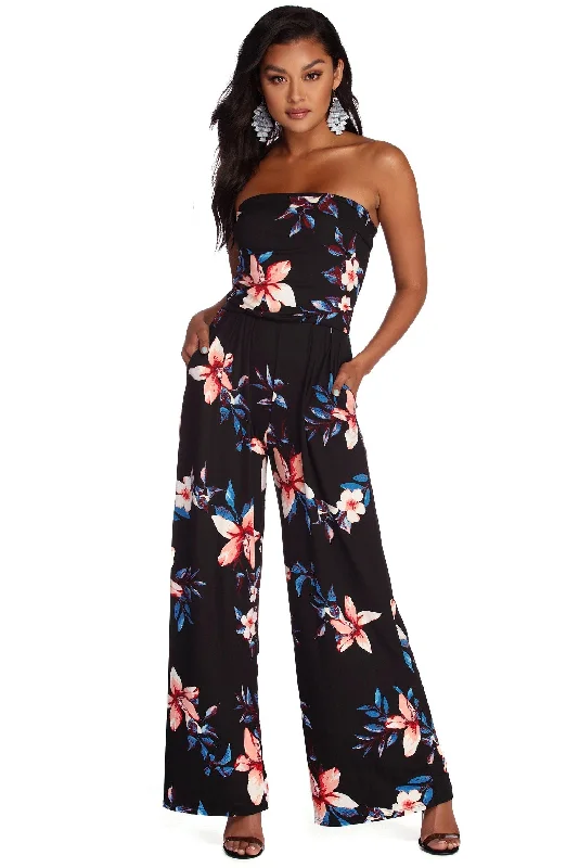 Sprung On Florals Jumpsuit Grab Romantic Date - Night Styles Now