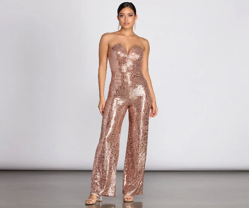 Sweetheart In A Sequin Jumpsuit Fashion Forward Outfits