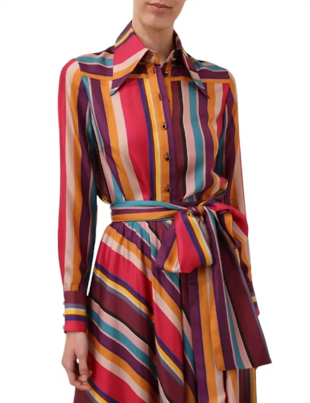 Pavillion Body Shirt In Multi Stripe Colorful Clothing