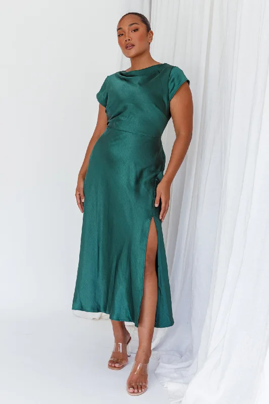 Lucinda Twist Back Midi Dress Jade Chic Urban Fashion Look