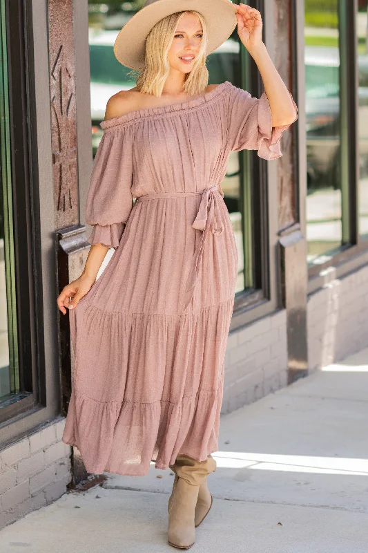 Make Your Way Mauve Pink Midi Dress Budget Saver