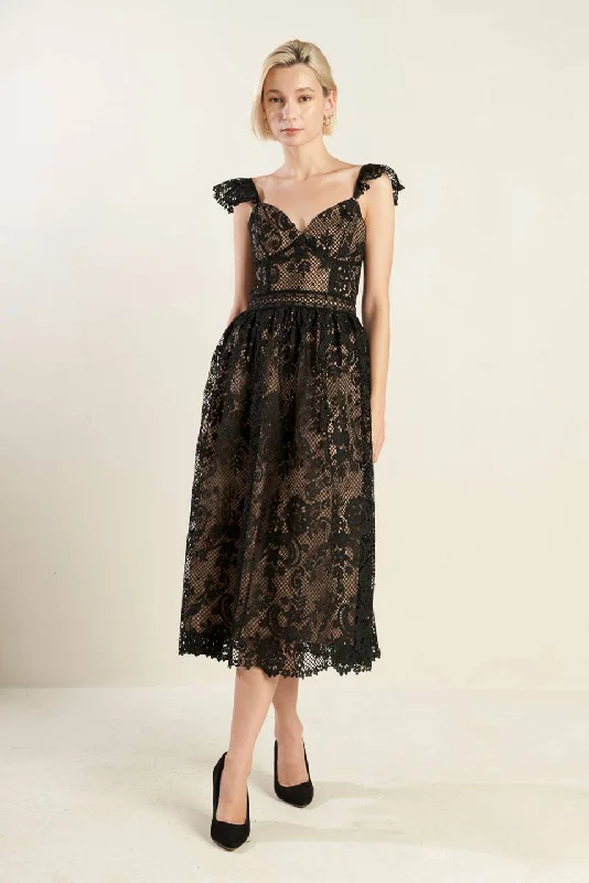 KNOW YOU BETTER LACE WOVEN MIDI DRESS Style Redefined