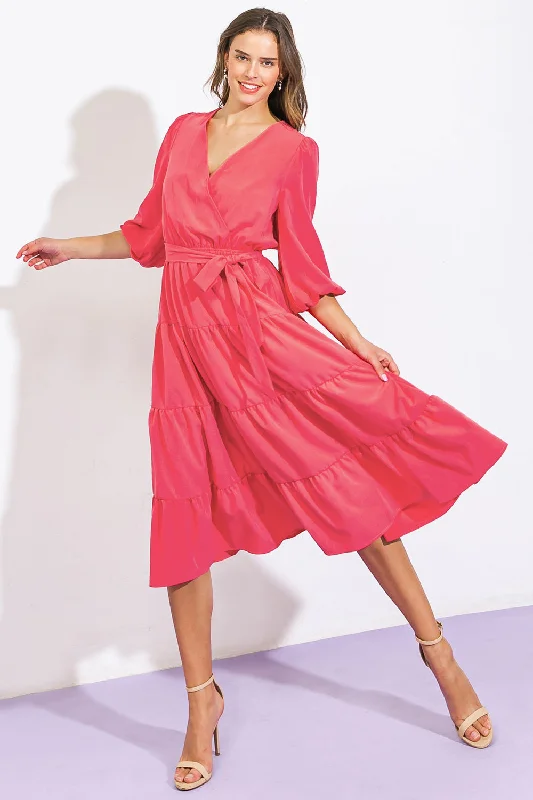 SECRET WHISPERS MIDI DRESS Charming Silhouette