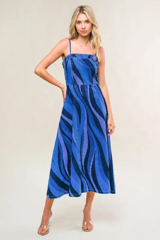 PATRIOTIC PRINCESS DENIM MIDI DRESS Seasonal Trends