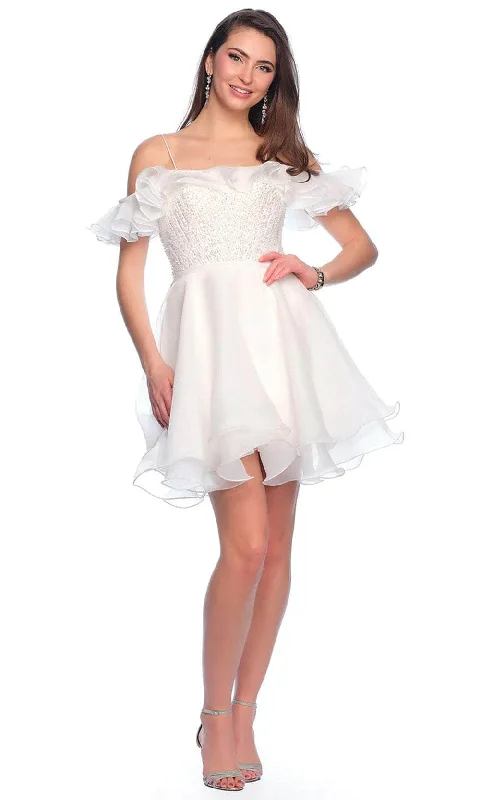 Dave & Johnny 11201 - Ruffled Straight Across Cocktail Dress Limited Time Offers