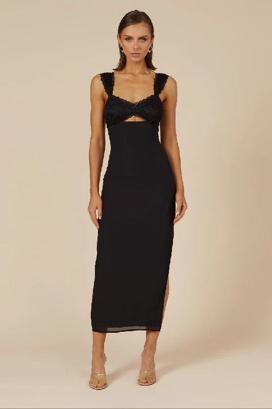 DINAH MIDI DRESS - BLACK Everyday Wear