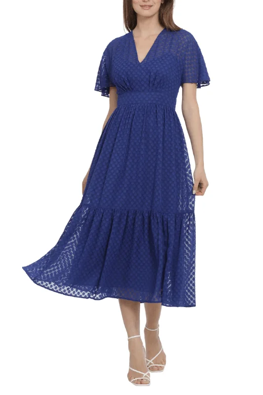 Maggy London G5651M - Polka Dot Flutter Sleeve Evening Dress Fashion Forward Femininity