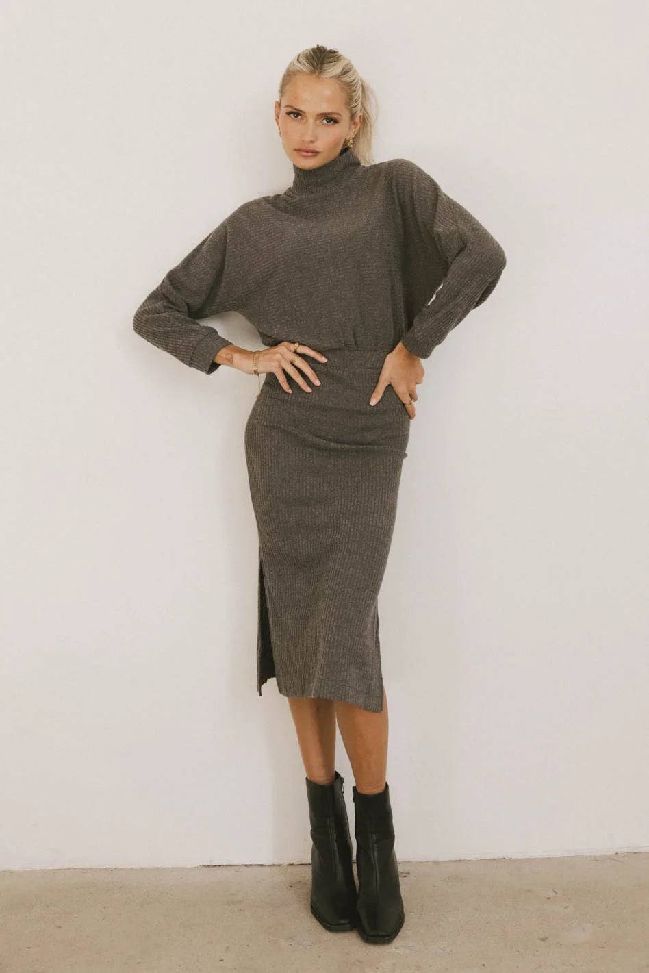 Ulrich Sweater Dress in Charcoal Modern Glamour