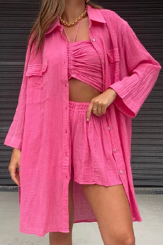 Olina Shirt Dress Pink Unleash Your Style