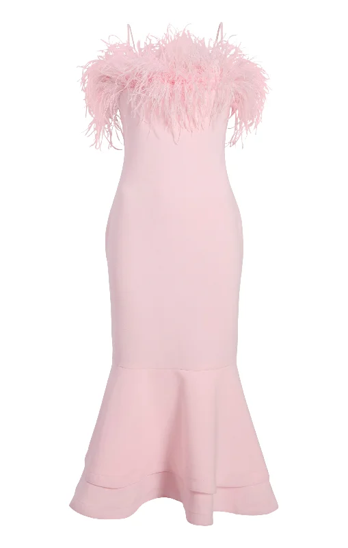 Feather Midi Aurora Dress Forward Trendsetter