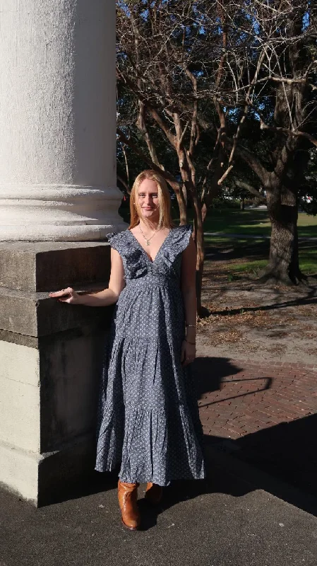 Savannah Midi Dress Gray Blue Bid Farewell To The Old Season