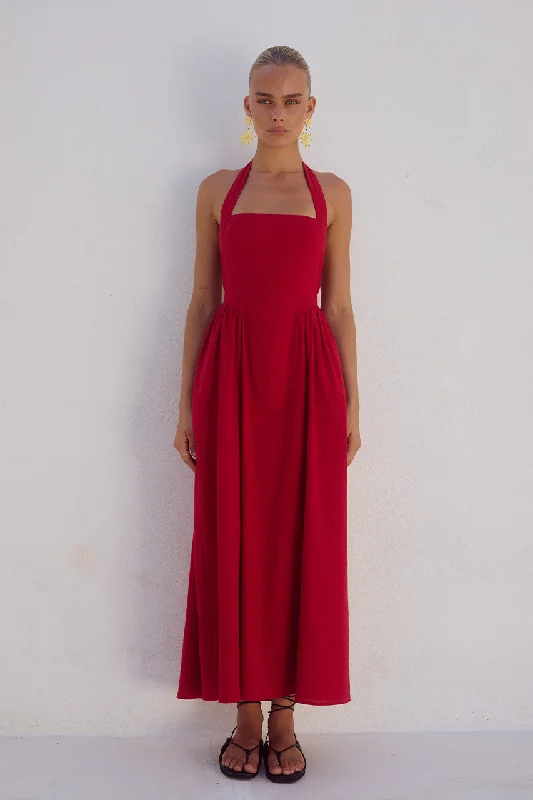 LOCKLEA MIDI DRESS - CHERRY Trend Alert