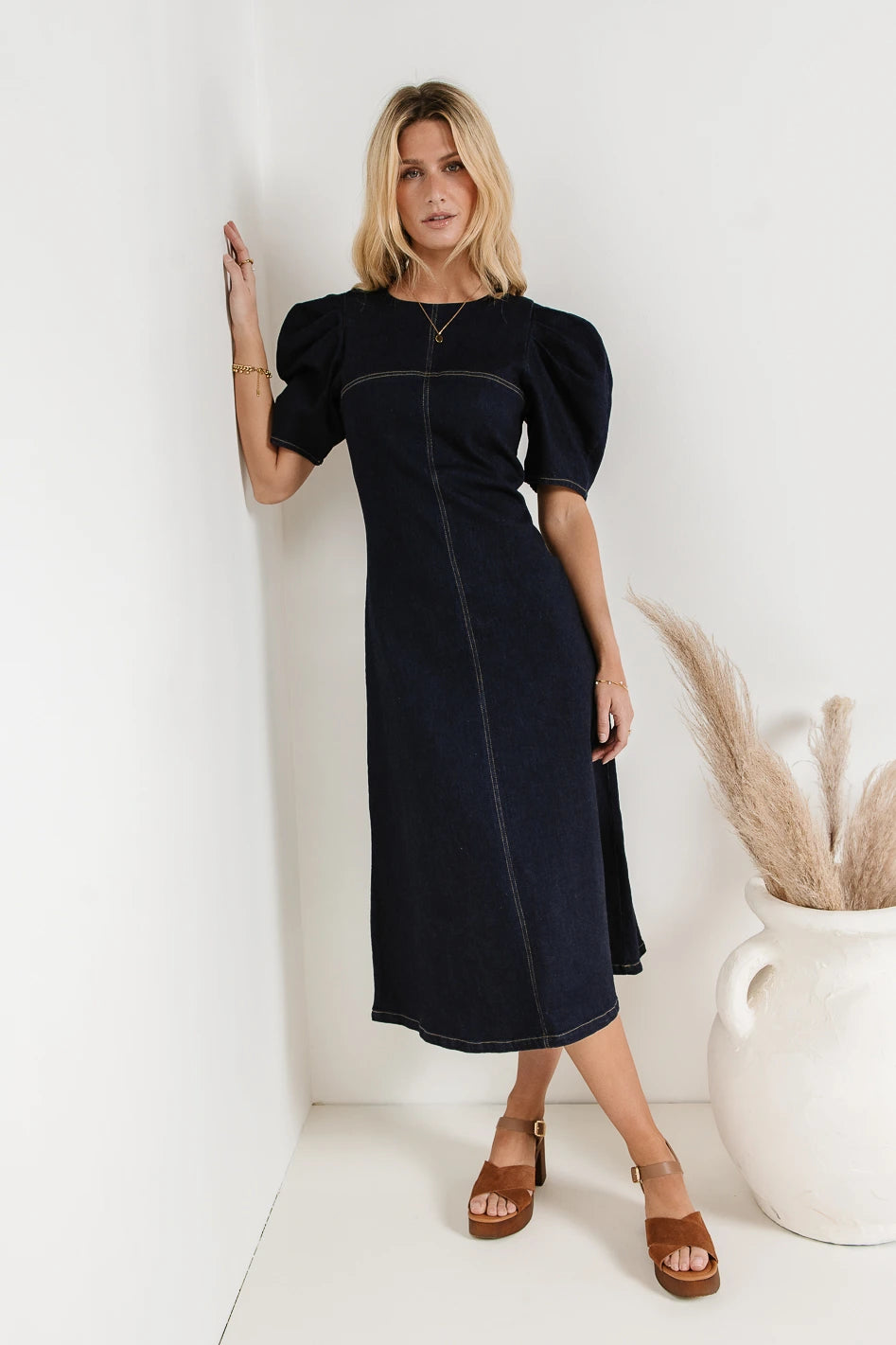 Campbell Denim Dress in Dark Wash Fashion Forward