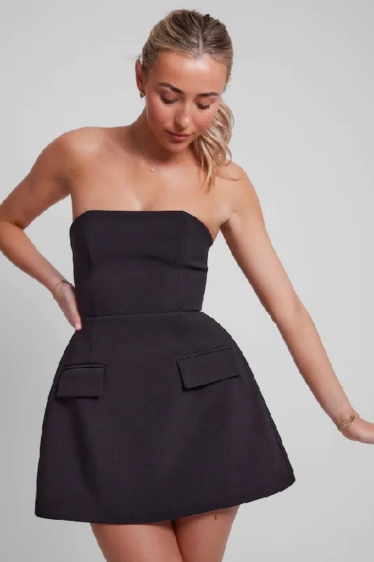 The Ultimate Muse Strapless Dress Black Flash Sale Now