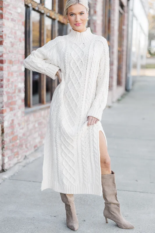 Let It All Go Cream Sweater Midi Dress Chic Wardrobe Essentials